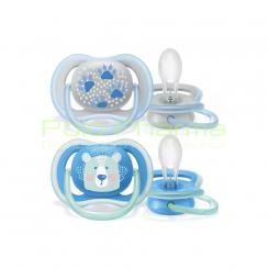 AVENT 2 CHUPETES ULTRA AIR ANIMALS 6-18 MESES NIÑO CN 184239