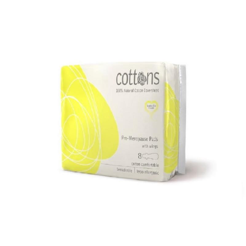 COTTONS COMPRESA CON ALAS  PREMENOPAUSIA ALGODON 100%