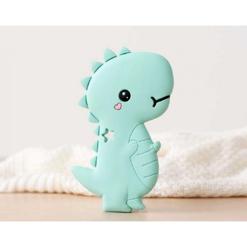 MORDEDOR DINOSAURIO SILICONA AZUL