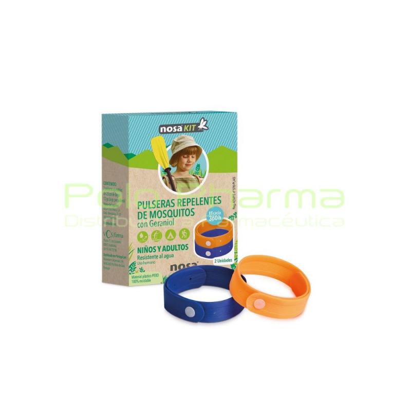 PULSERA REPELENTE DE MOSQUITOS AZUL-NARANJA 2UD NOSAKIT