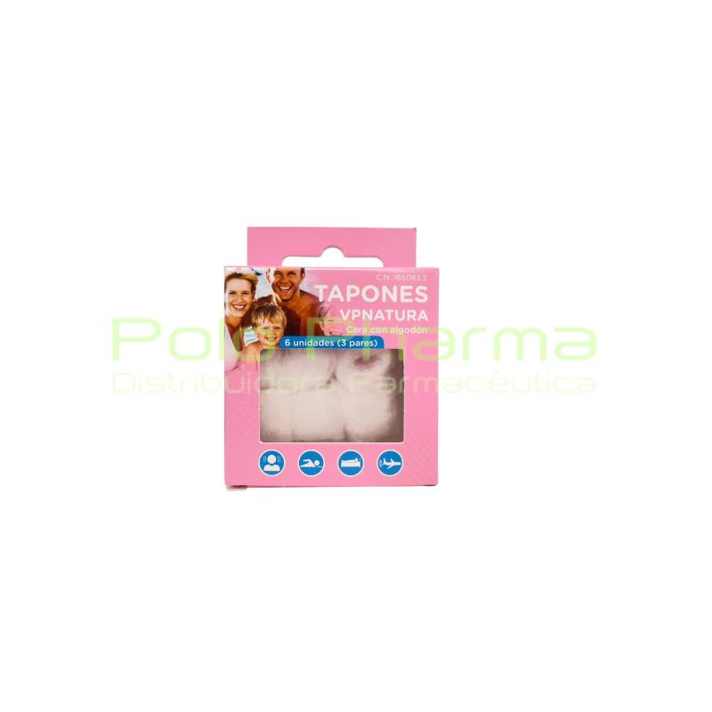 TAPONES OIDO CERA MOLDEABLES CON ALGODON VP NATURE C/4 PARES C.N. 165083
