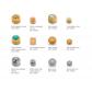 TRI-PACK BOTON PIEDRA BLANCA ACERO (6 unidades)