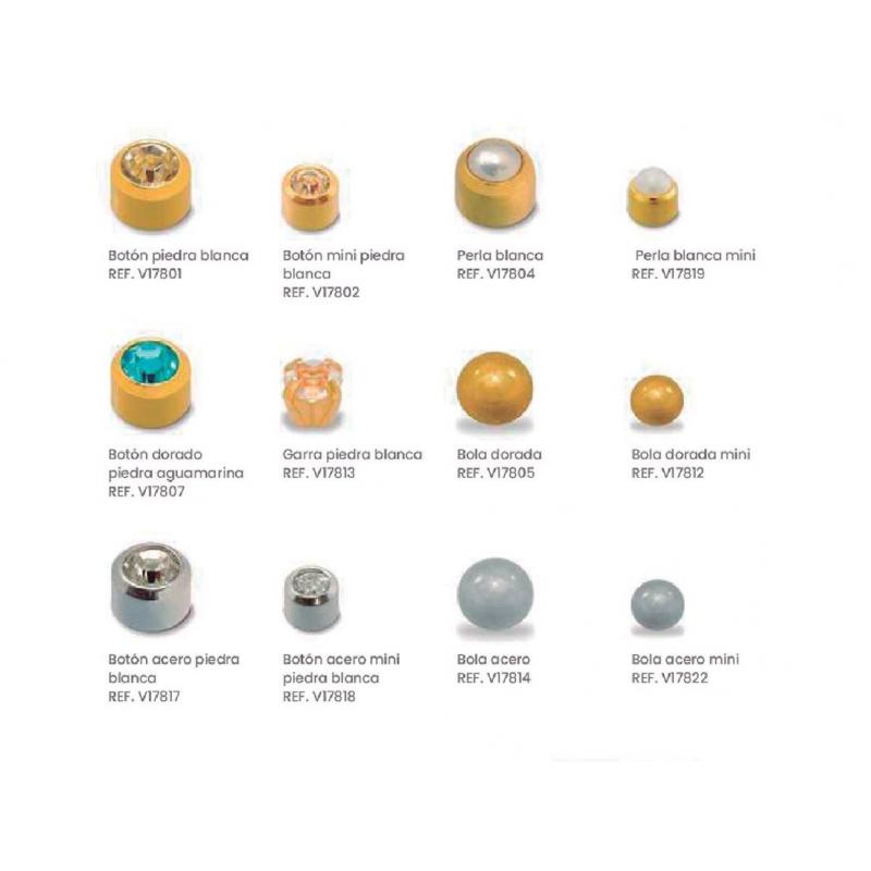 TRI-PACK BOTON PIEDRA BLANCA MINI (6 unidades)